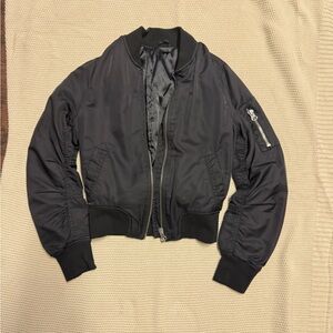 Women’s topshop size small black zip up Bomber Jacket